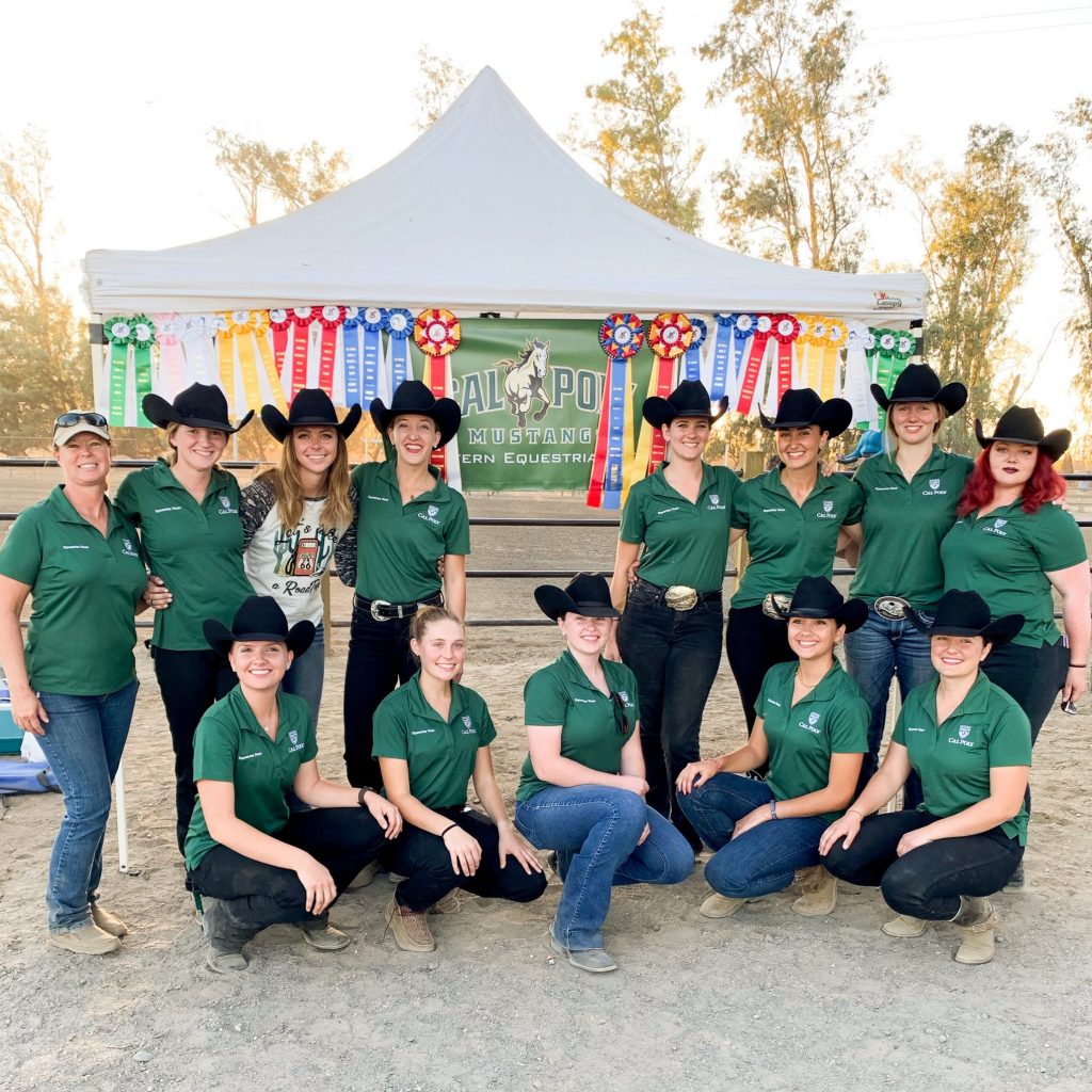 Cal Poly Equestrian Team in embroidered uniforms