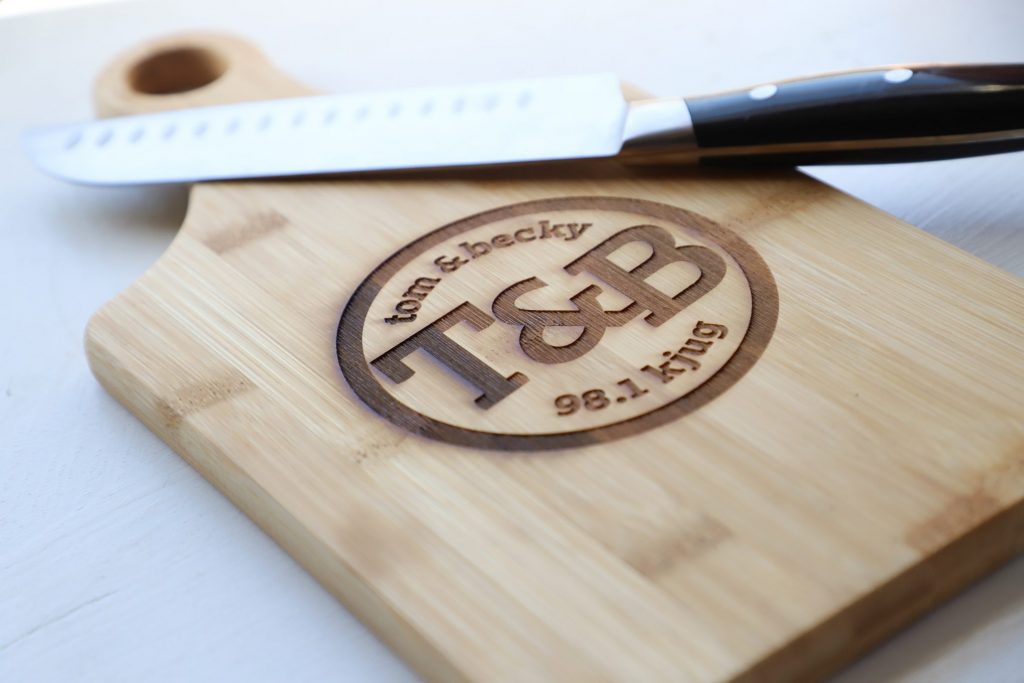 Tom & Becky engraved cutting board