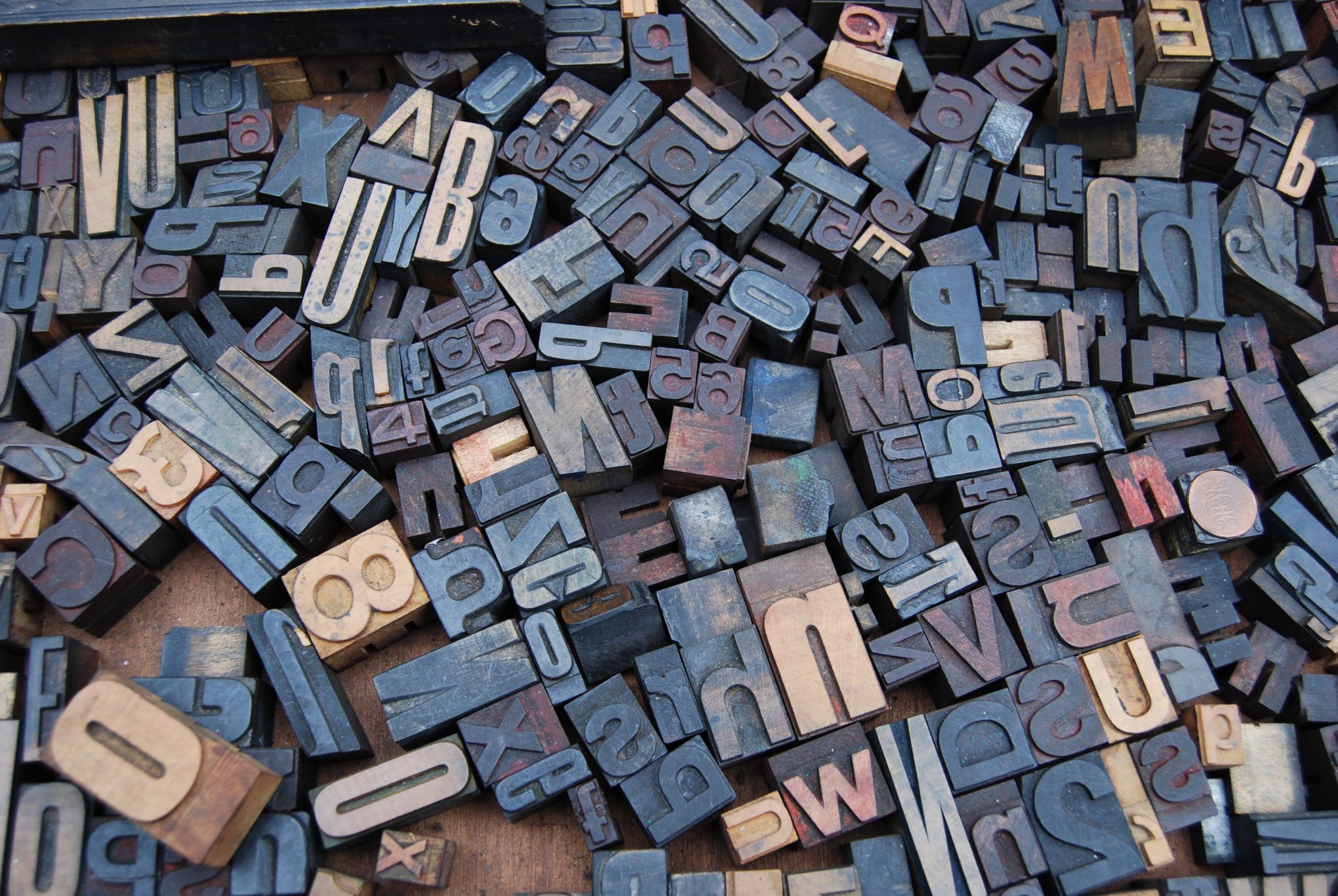 antique letter blocks