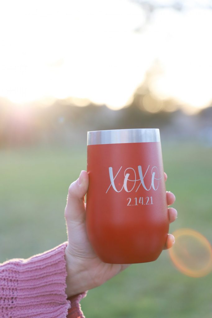 valentines day wine tumbler