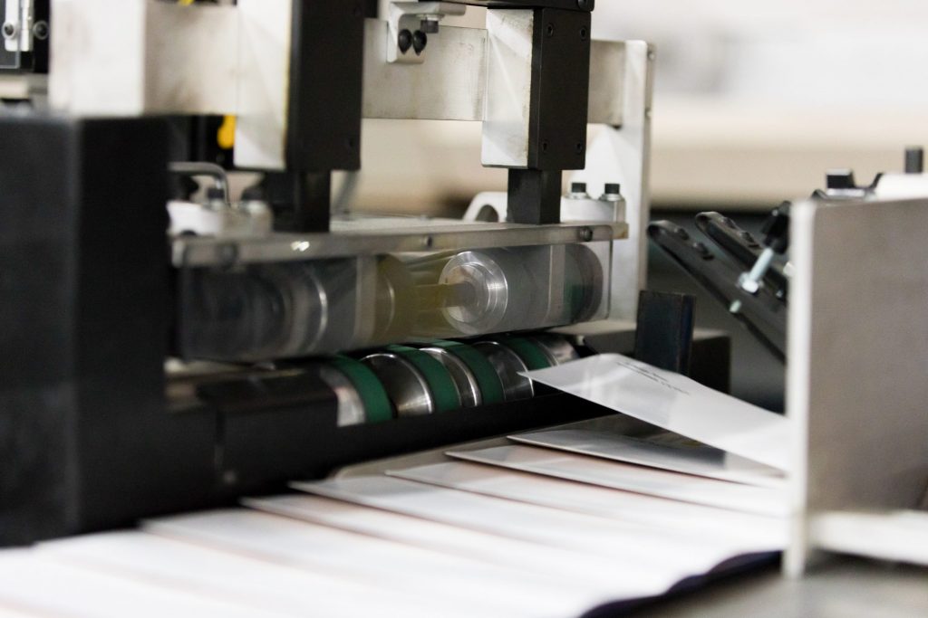 mail coming out of the ink jet