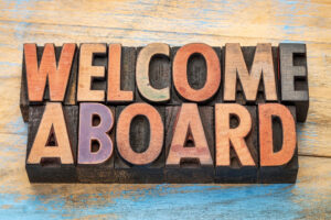 Welcome Aboard Print Block Letters