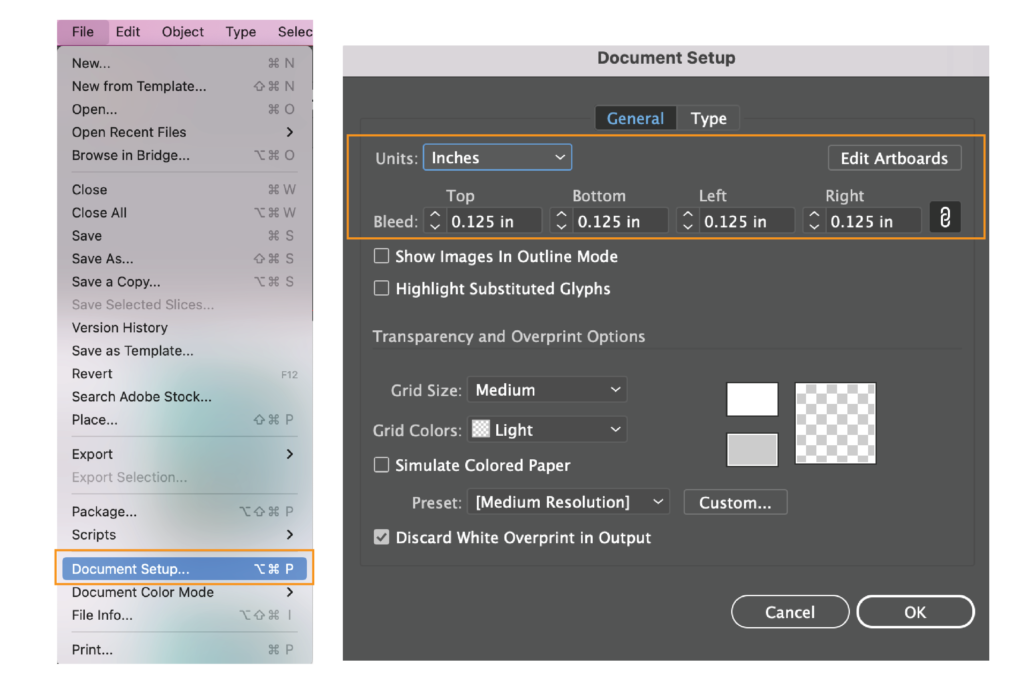 Setting up bleeds in Illustrator