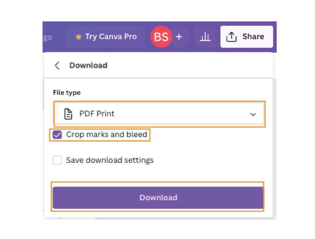 Exporting bleeds in Canva
