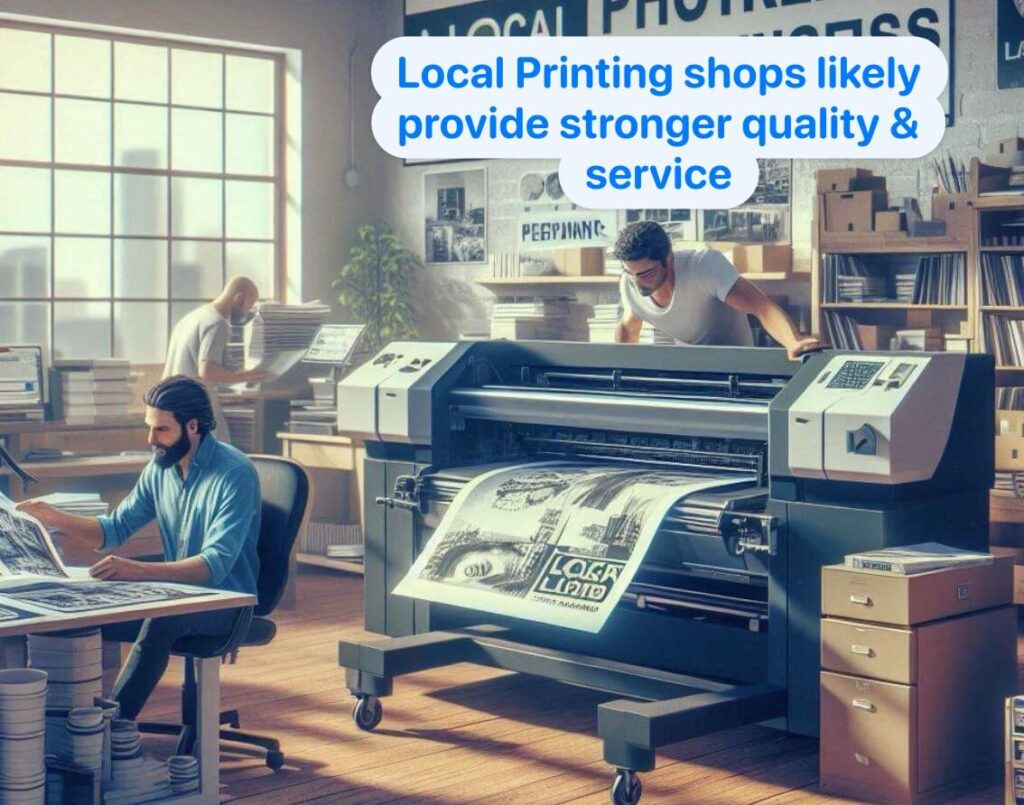 what printing services provide vs local shops